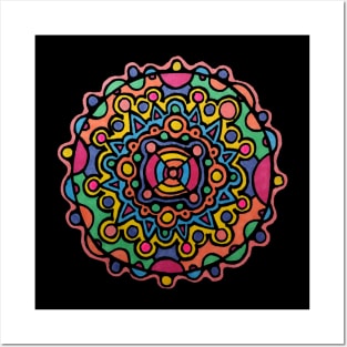 Brightly Colored Mandala Posters and Art